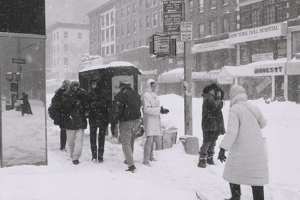 #43 Pedestrians Walking on Street During Snowstorm, New York City, 1996