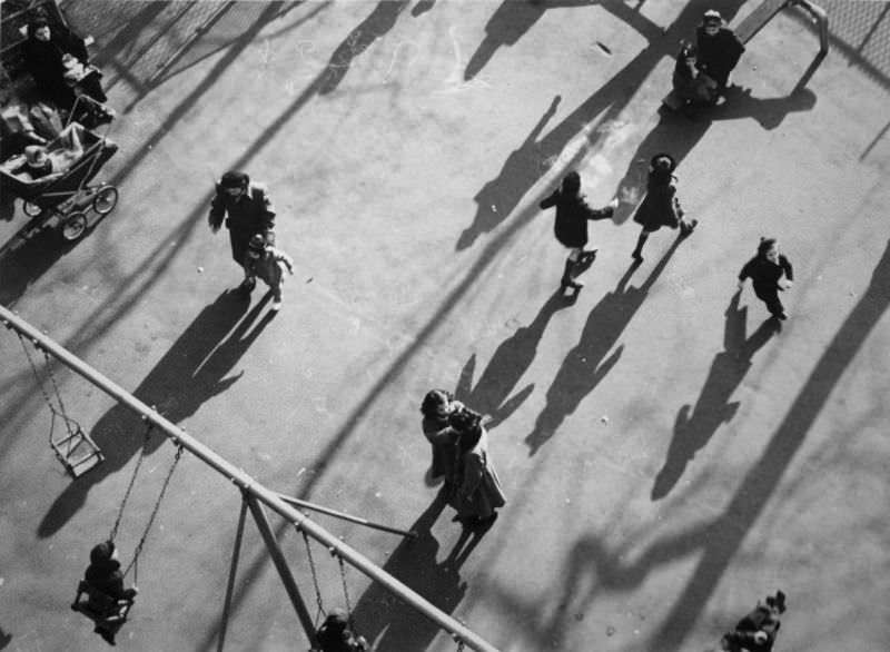 #3 Children and shadows in park, 1951
