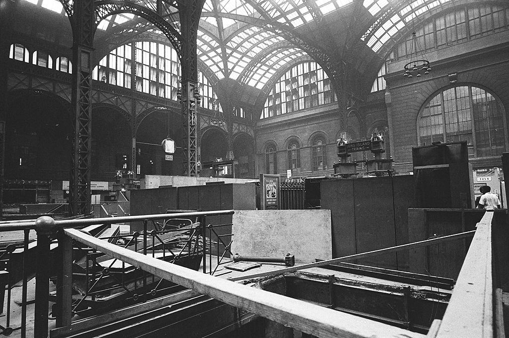 #80 Interior view of the original Pennsylvania Station ongoing demolition work, New York, 1965