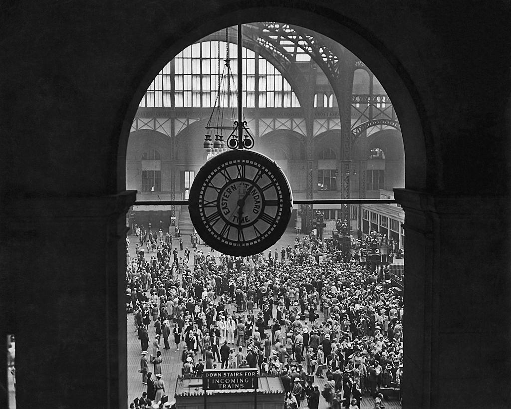 #27 Crowds on the concourse at Pennsylvania Station, New York City, 1942.