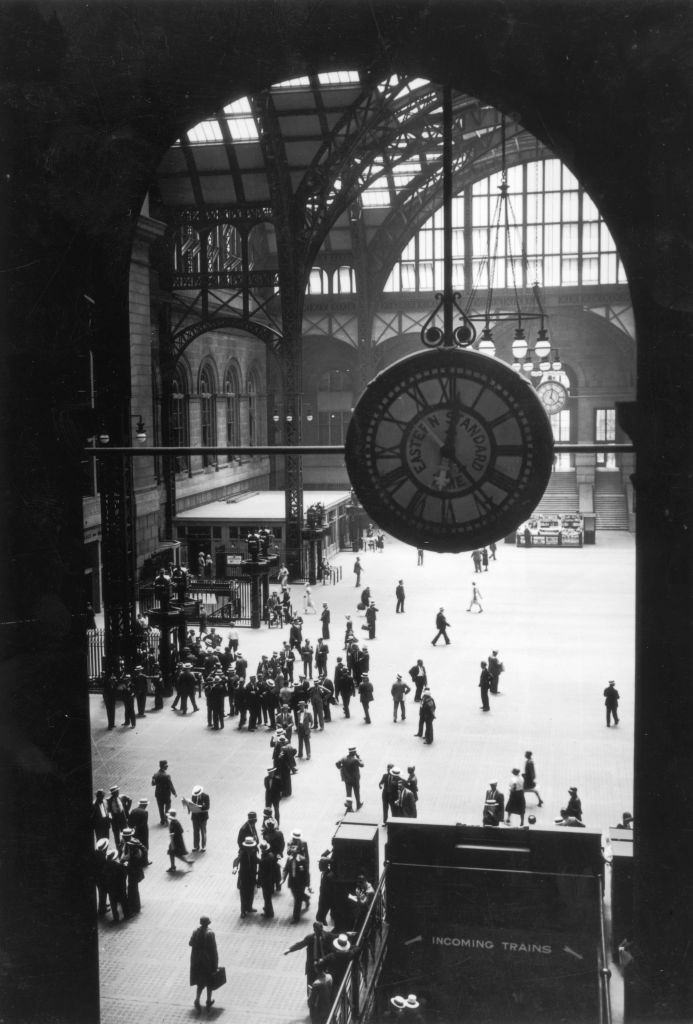 #9 View of the Great Gate room of the neo-classical Pennsylvania Station, 1925