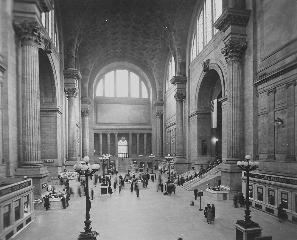 #44 Pennsylvania Station at 34th Street and 7th Avenue is shown below Madison Square Garden.