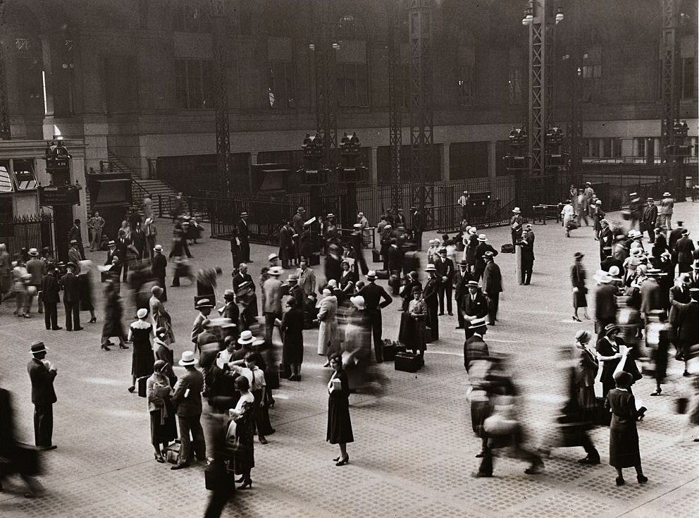 #46 Passengers Waiting for Trains at Penn Station, 1910s