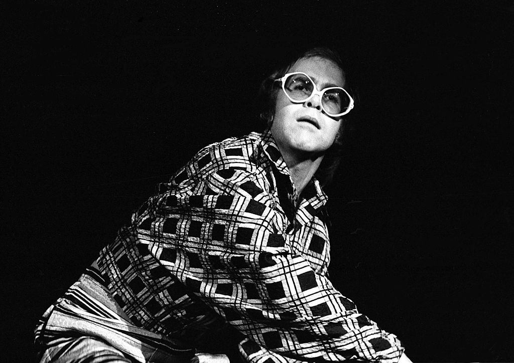 #114 Elton John performing on stage at City Hall, Newcastle upon Tyne, 1973