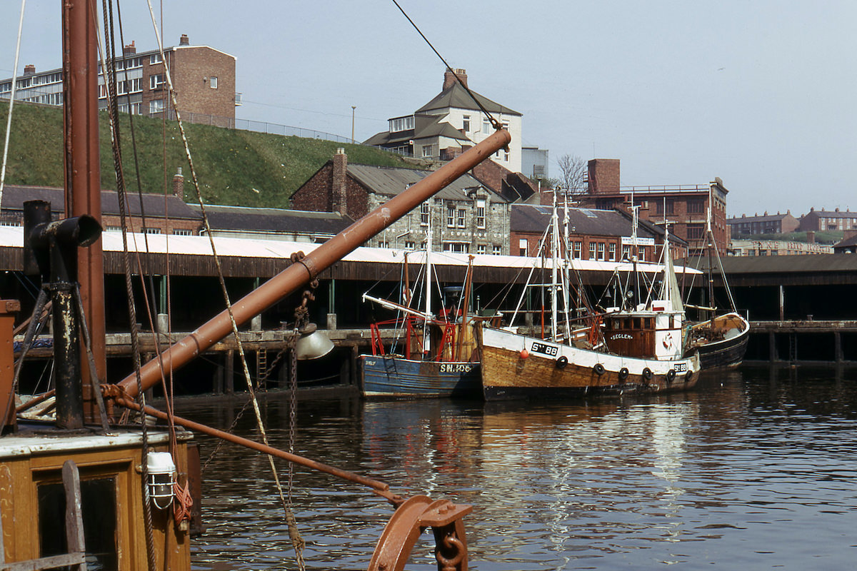 #36 Fishing boats at North Shields fish quay in 1975