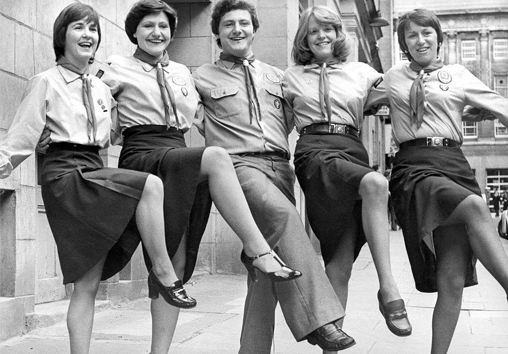 #24 Some of the cast of Newcastle’s 35th Gang Show outside the Theatre Royal in 1978.