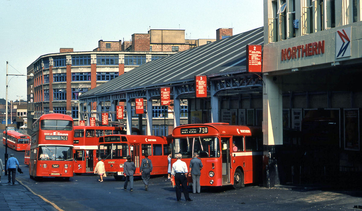 #6 A nice lineup of Northern buses at Worswick Street bus station in 1976