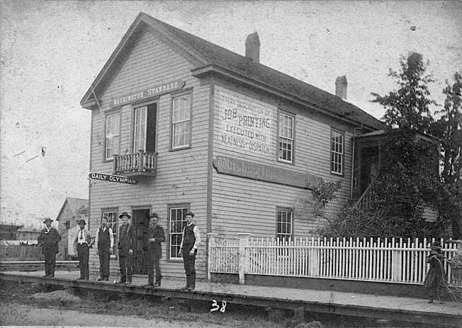 #32 A two-story building, the home of the Washington Standard and Daily Olympian newspaper, Olympia, 1878