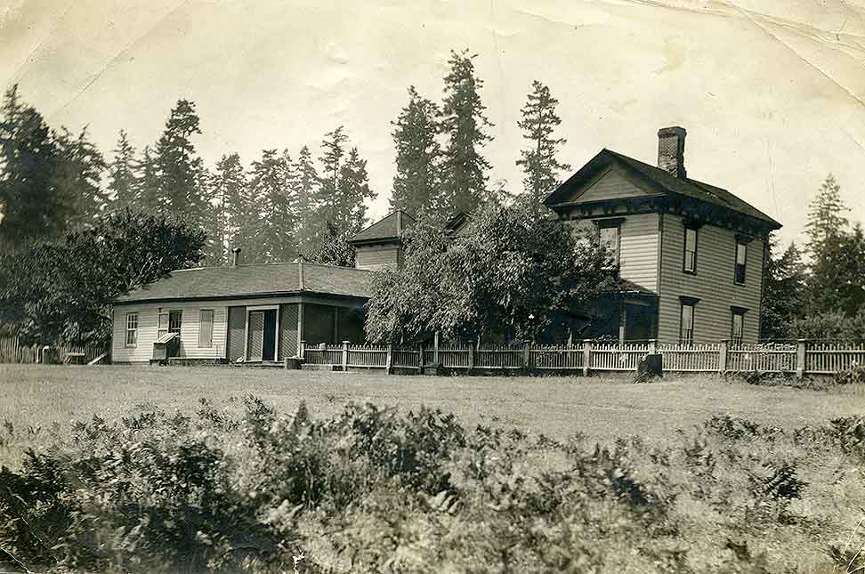 #40 A homestead identified as the home of Nathan and Lestina Himes Eaton, near Olympia, 1870s.