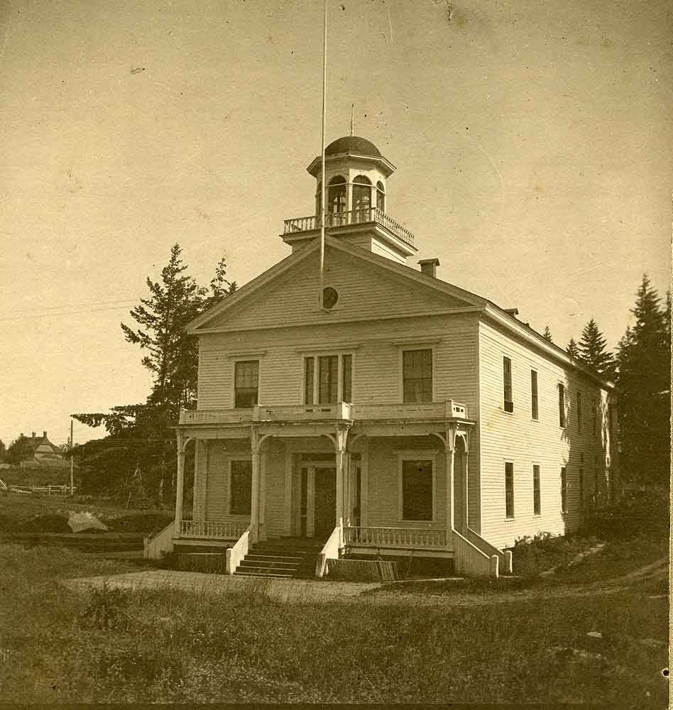 #43 Two-story building, the first territorial capitol of Washington Territory, Olympia, 1870s
