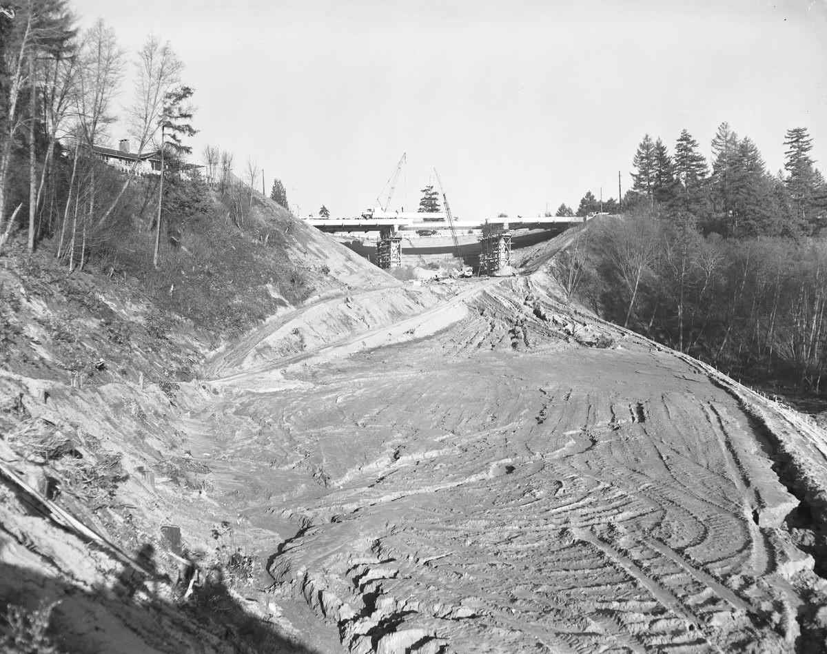 #14 Construction of Interstate 5, Olympia, 1956
