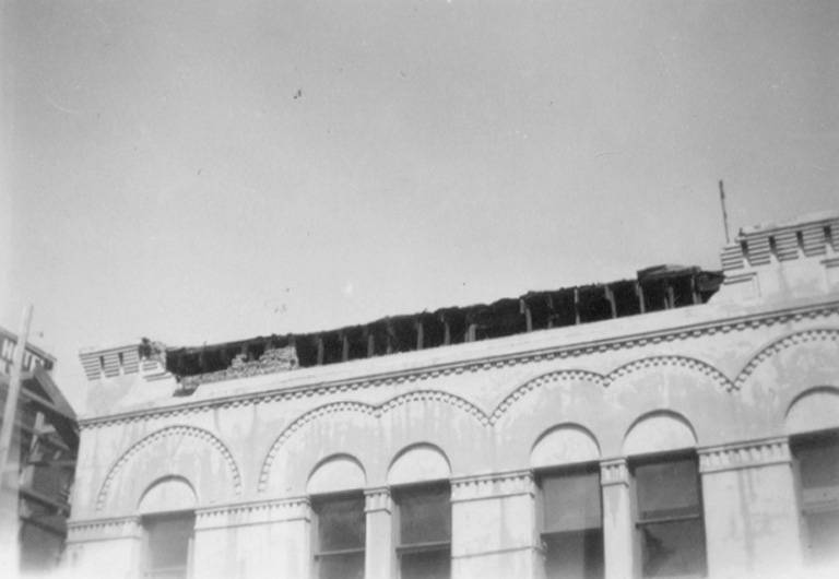#23 Damage to cornice after an earthquake, Olympia, April 1949