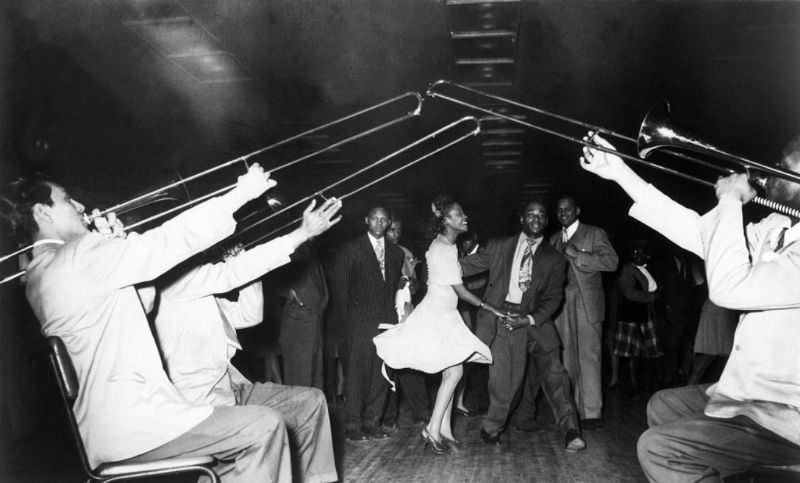 #13 People dancing to the sound of trombones, 1947.
