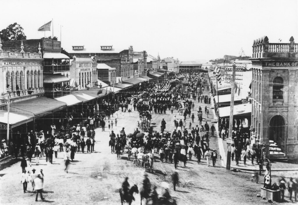 #144 Procession in Flinders Street, Townsville, 1888
