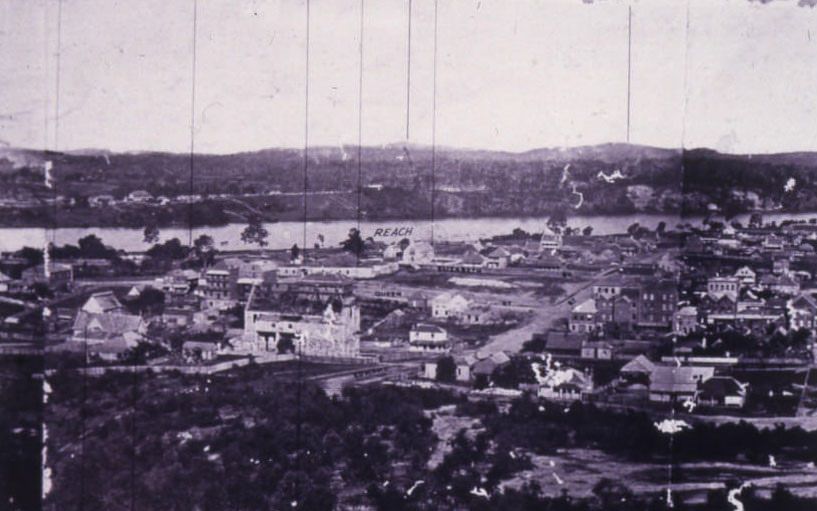 #184 View North Brisbane to Kangaroo Point 1862