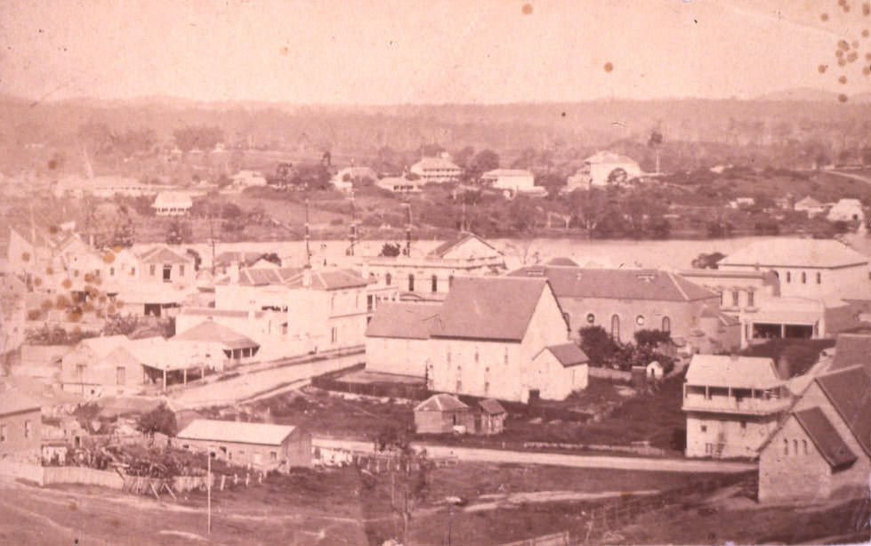 #189 View from North Brisbane to Kangaroo Point, 1872