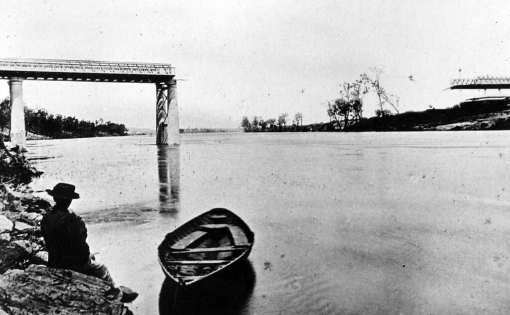 #26 Albert Bridge (railway), Brisbane River, between Indooroopilly and Chelmer which was washed away during the 1893 flood