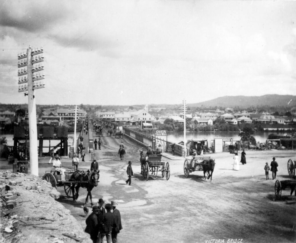 #9 Victoria Bridge from Queen Street, Brisbane, 1880