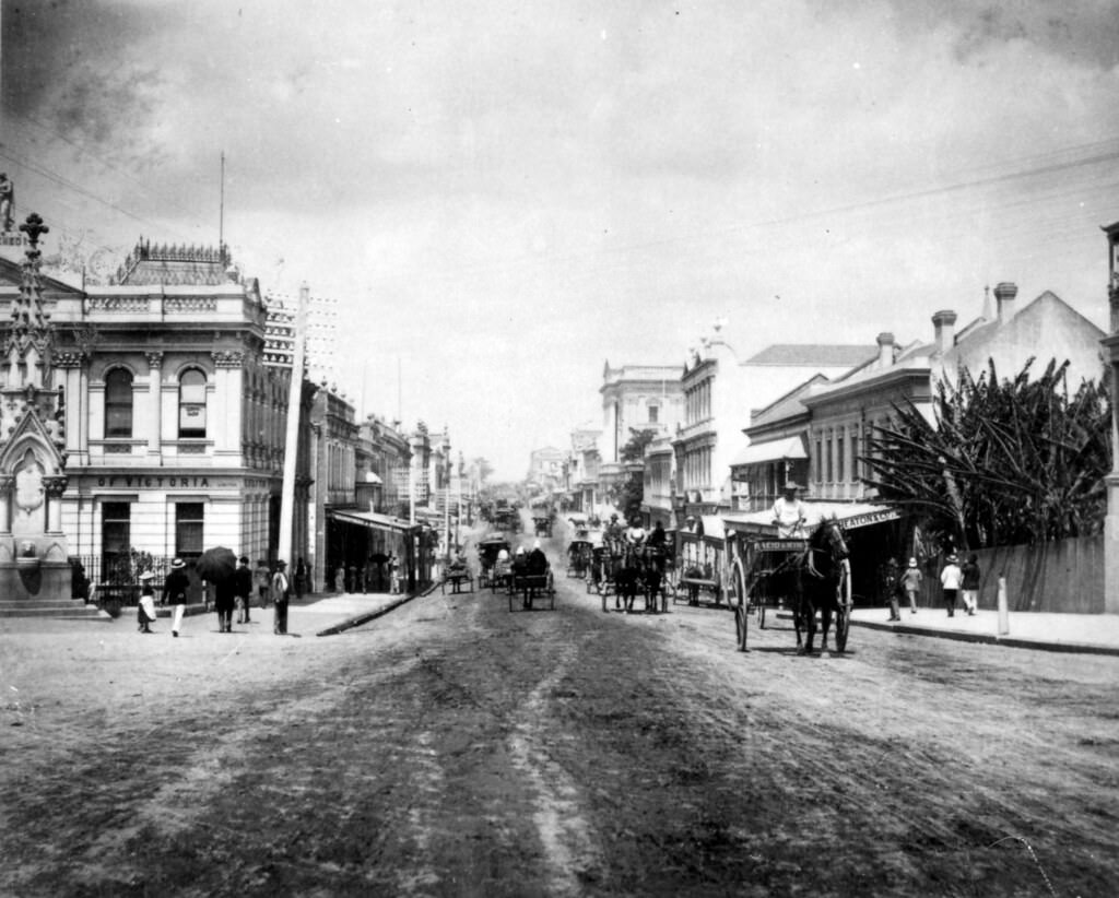 #48 Looking south along Queen Street, Brisbane, 1880