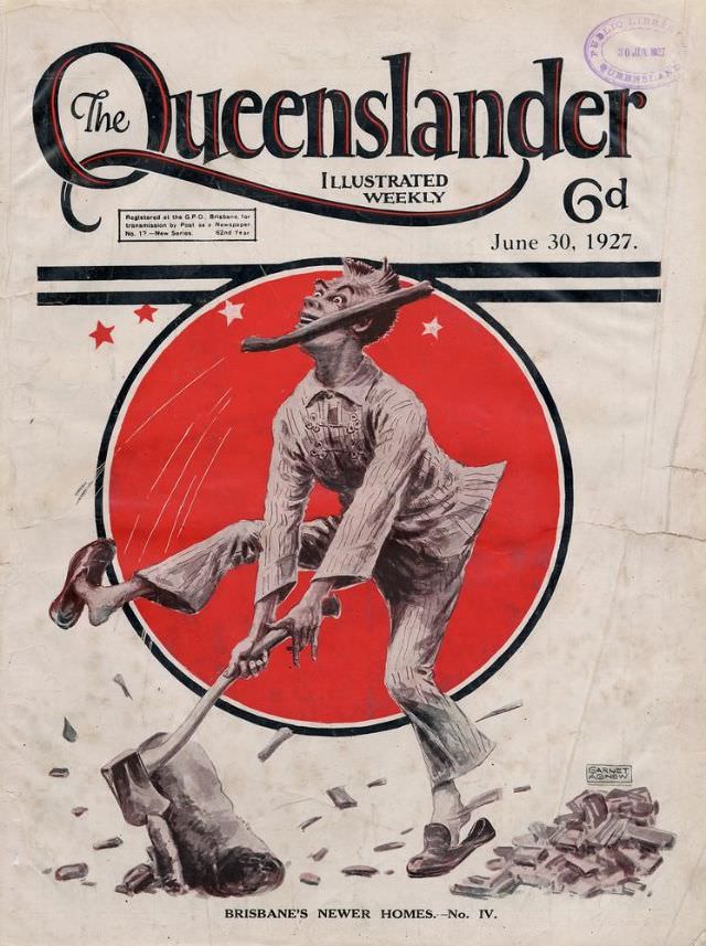 #11 Illustrated front cover from The Queenslander, June 30, 1927