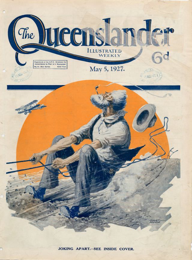 #12 Illustrated front cover from The Queenslander, May 5, 1927