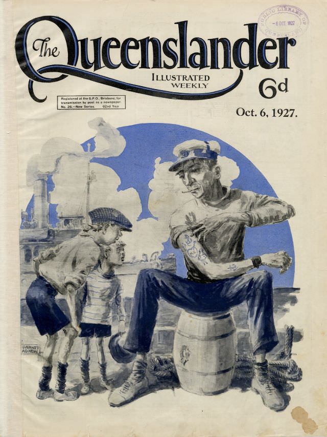 #16 Illustrated front cover from The Queenslander, October 6, 1927