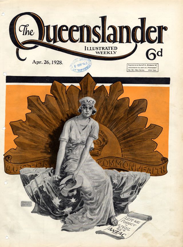 #17 Illustrated front cover from The Queenslander April 26 1928