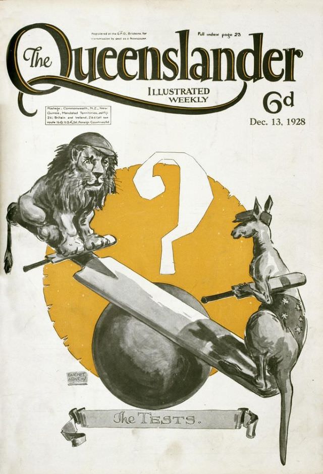#19 Illustrated front cover from The Queenslander, 13 December 1928