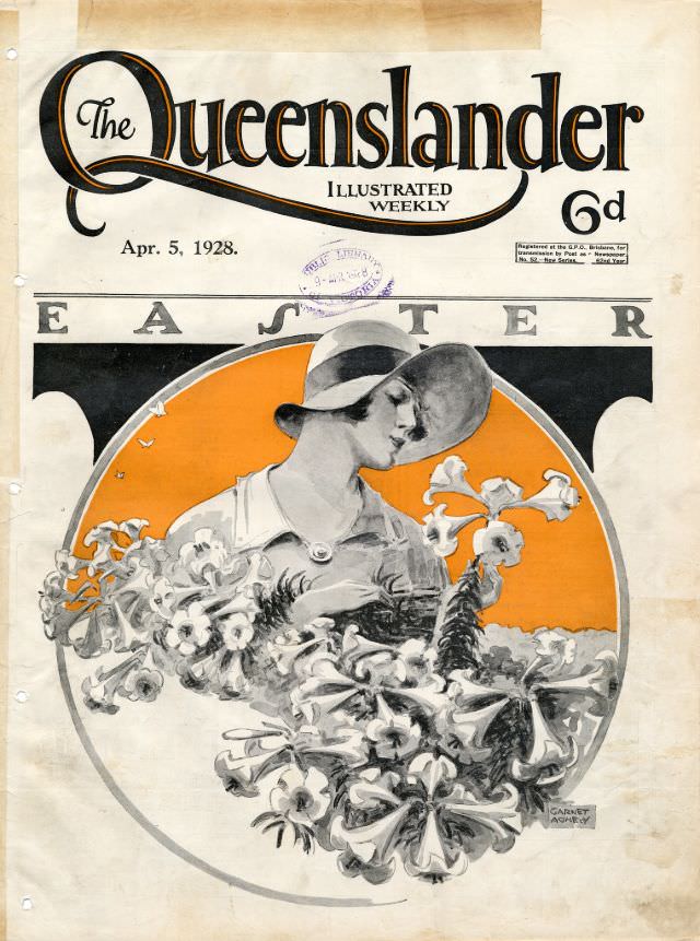 #21 Illustrated front cover from The Queenslander, April 5, 1928