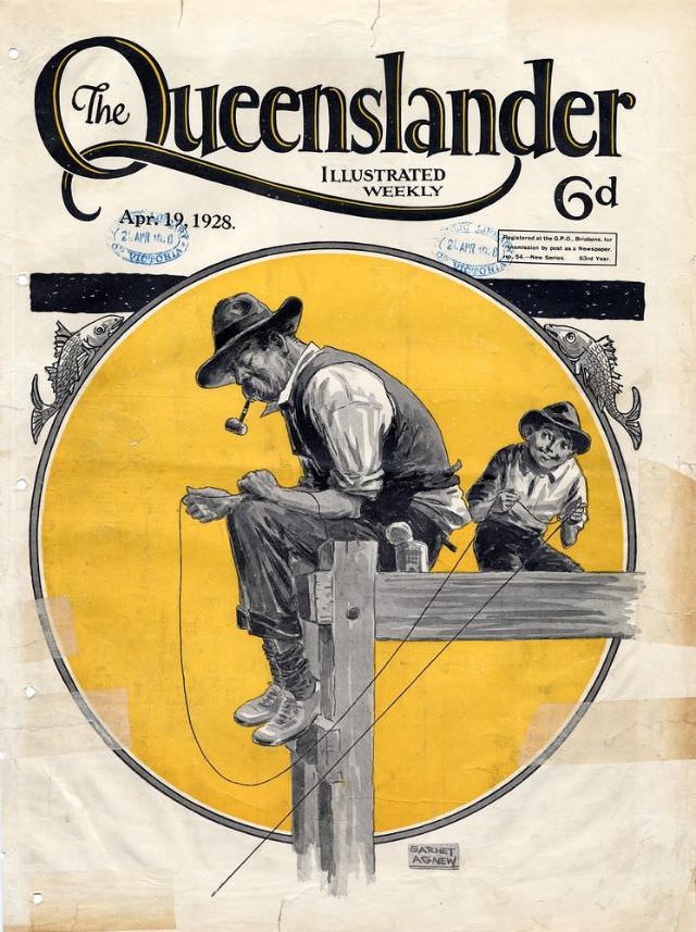 #22 Illustrated front cover from The Queenslander, April 19, 1928