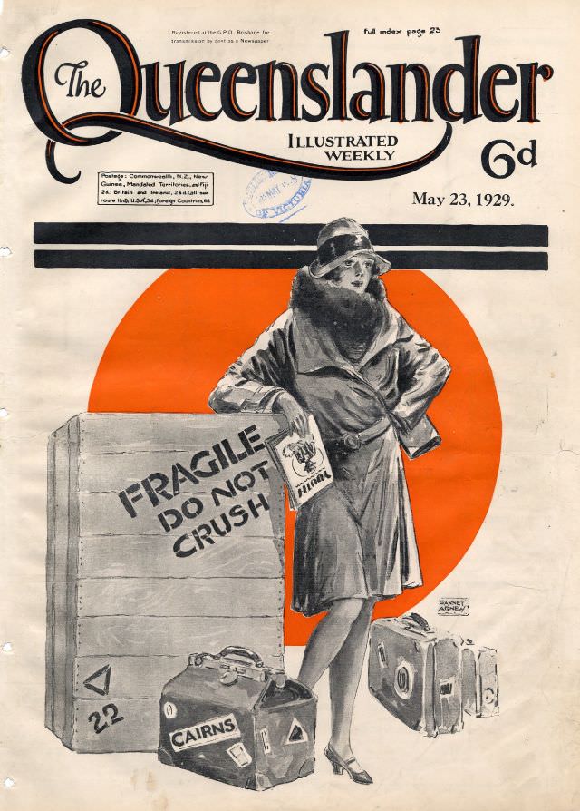 Illustrated front cover from The Queenslander, May 23, 1929
