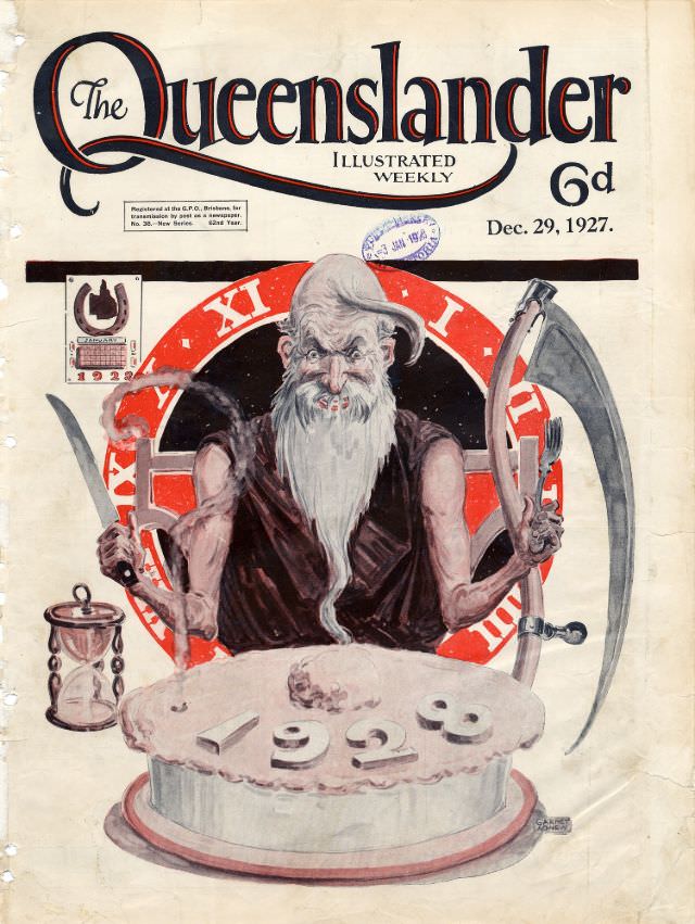 #6 Illustrated front cover from The Queenslander, December 29, 1927