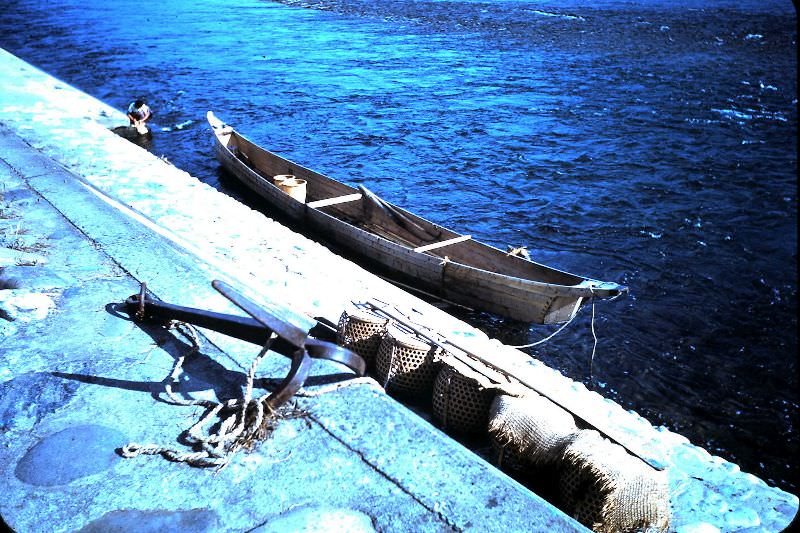 #27 Cormorant baskets and a fishing boat in Gifu