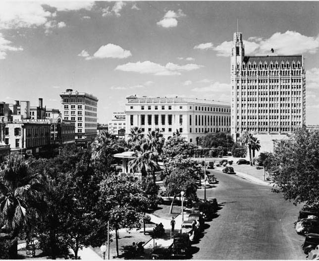 #234 Alamo Plaza looking north from roof of Plaza Theater, 1938