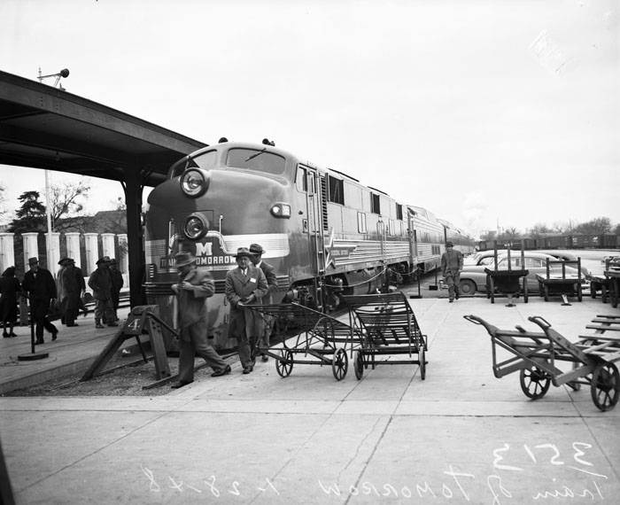 #47 Train at train station, 1948