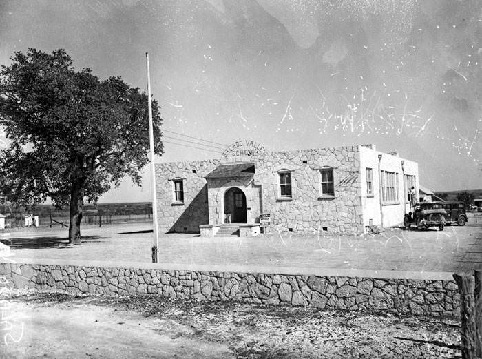 #53 New Salado Valley School on Bitters Road, construction aided by W.P.A., 1938