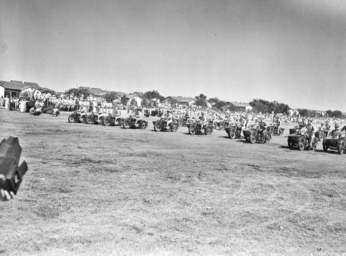 #83 2nd Division motorcycle squads on review, 1939