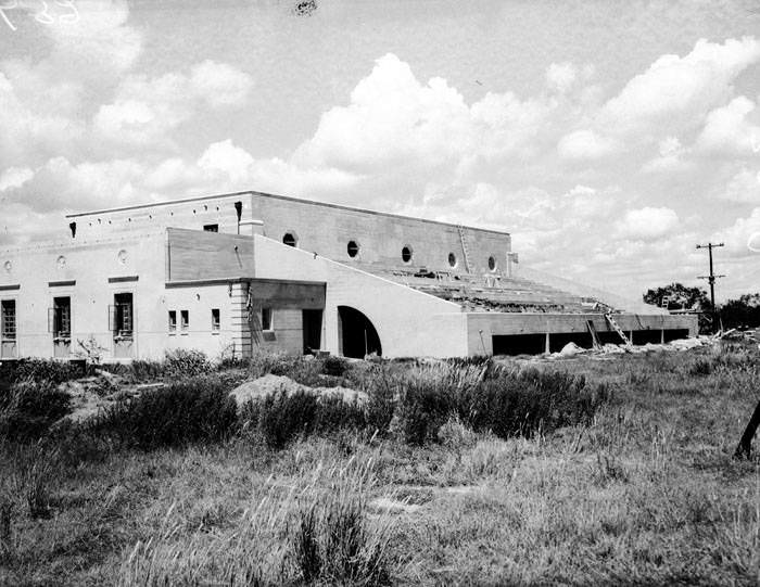#85 Goliad State Park auditorium under construction, 1937