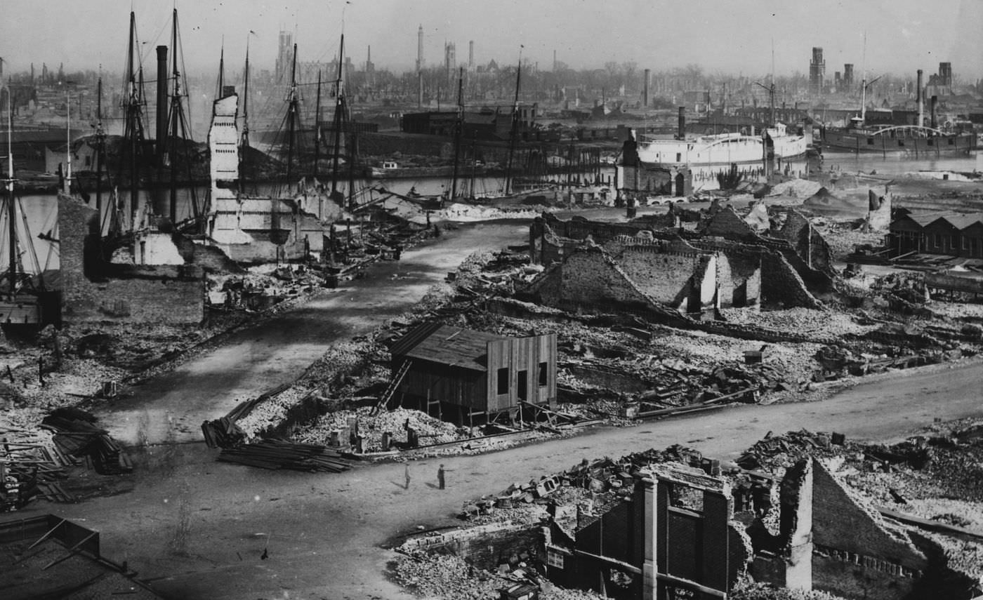 #21 The Great Chicago Fire erupted on Oct. 8, 1871, and burned a large portion of the city until it died out two days later.