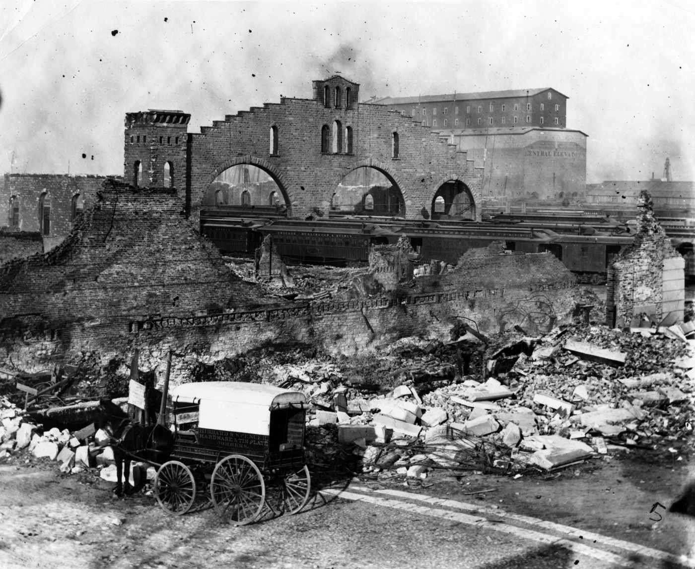 #35 The Great Central Station, south facade, following the Great Chicago Fire in 1871.