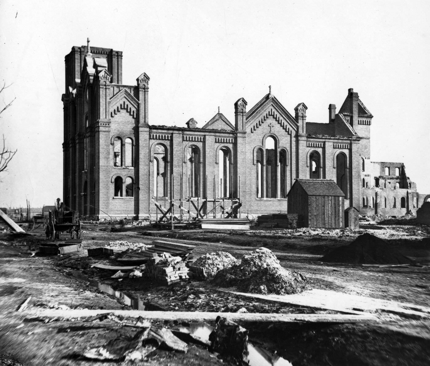 #42 St. Michael’s Church after the Great Chicago Fire in 1871.