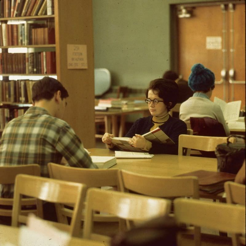 #6 Students in library, December 1969