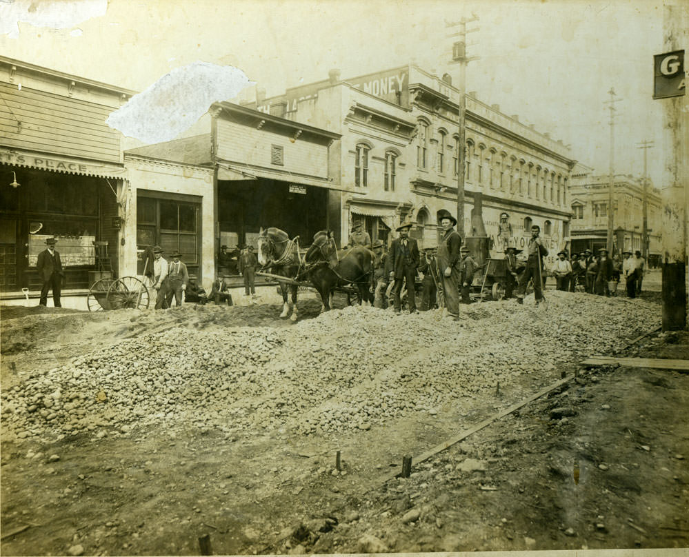 #42 Street paving in Downtown Olympia, 1908