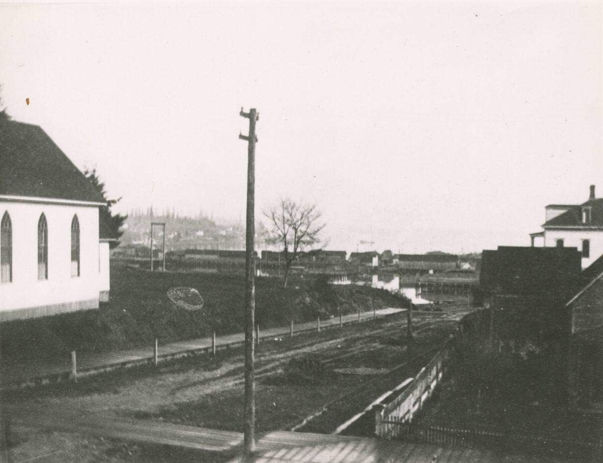 #1 Catholic church and Providence Academy, Olympia, 1900