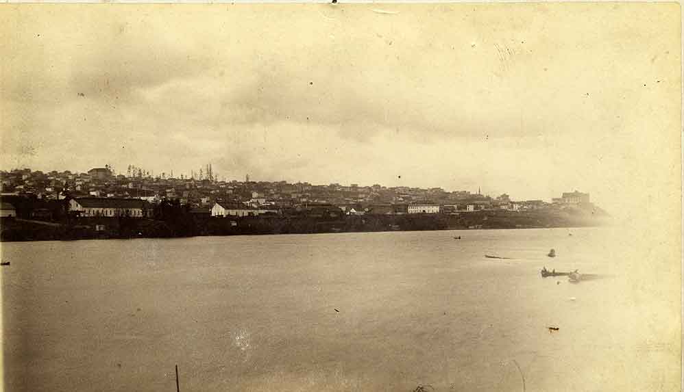 #36 Tacoma buildings taken from Commencement Bay, 1889