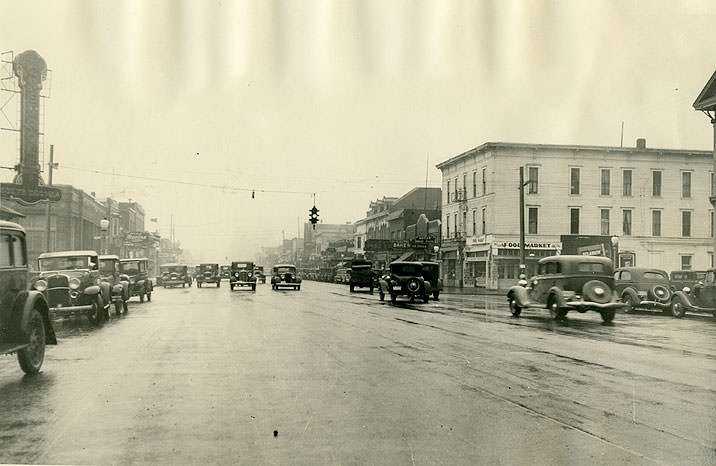 #15 Looking North on South Tacoma Way from Fifty-sixth Street, South Tacoma, 1936