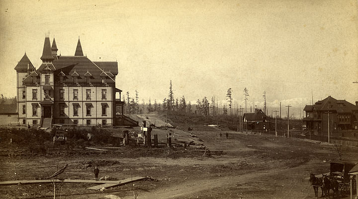 #38 Annie Wright Seminary, at the Corner of Tacoma Avenue North and Division Avenue, Tacoma, 1884.