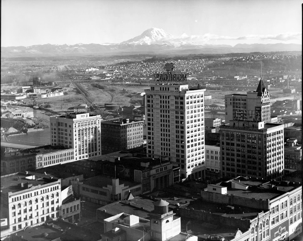 #23 Downtown Tacoma Area and Mount Rainier, 1931