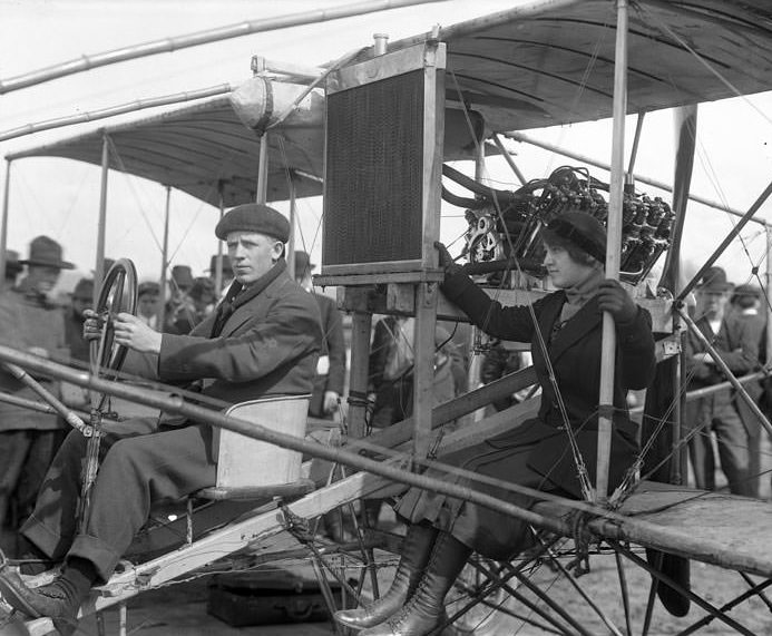 #102 Harvey Crawford and Biplane, Tacoma, 1912