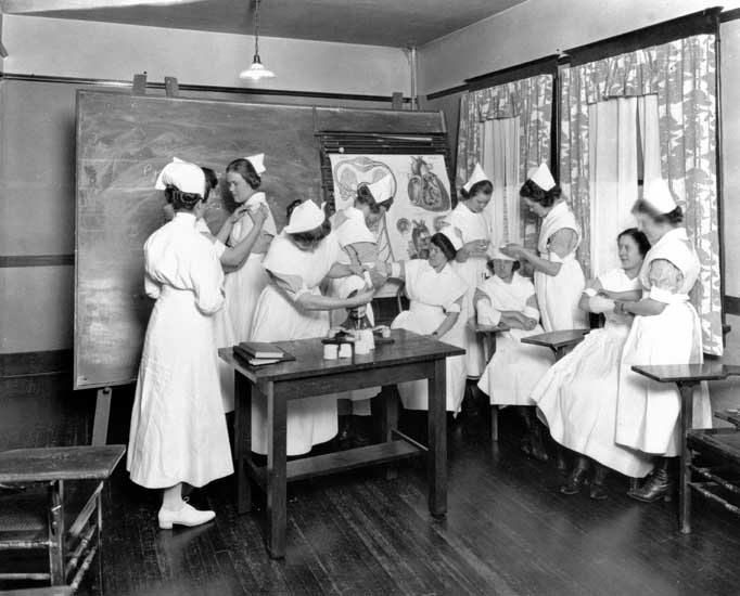 #44 Interior view of the Tacoma General Hospital School of Nursing, 1920